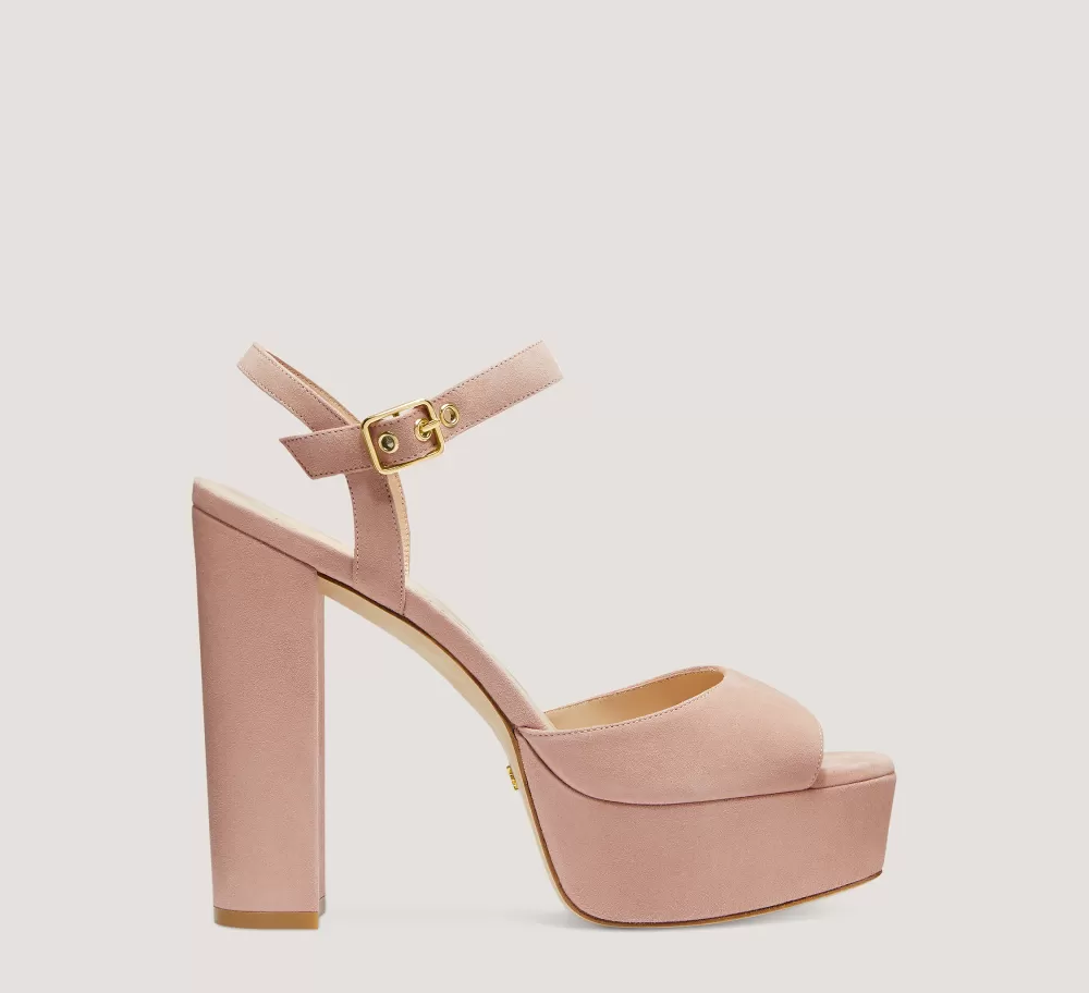 Stuart Weitzman High Heel Sandals | The Bridal Collection-CHANGE LOCATION Suede/Adobe Beige