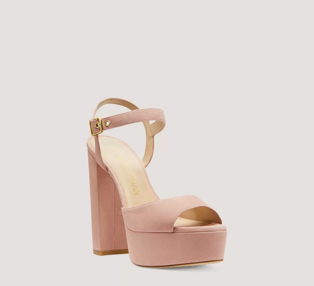 Stuart Weitzman High Heel Sandals | The Bridal Collection-CHANGE LOCATION Suede/Adobe Beige