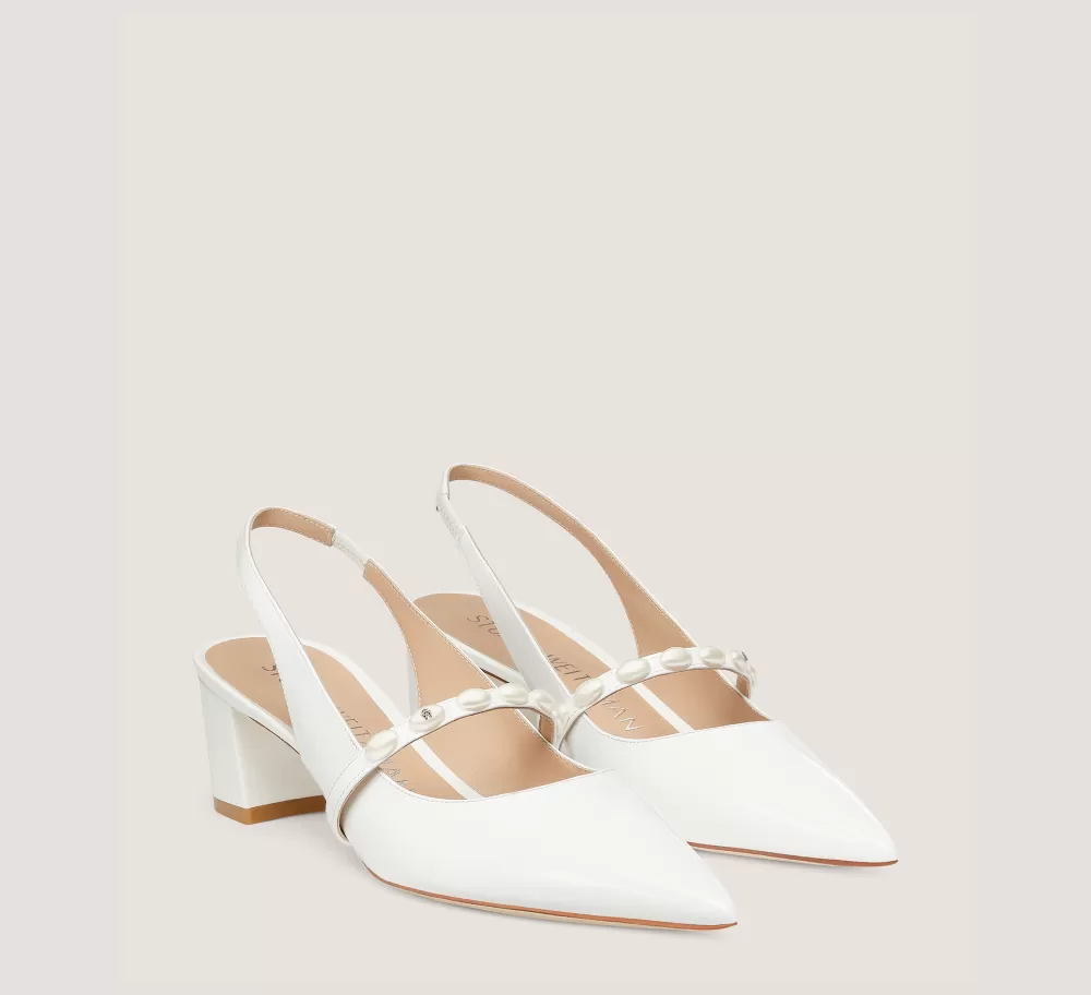 Stuart Weitzman Trending: Block Heels | The Bridal Collection-CHANGE LOCATION Patent leather/White