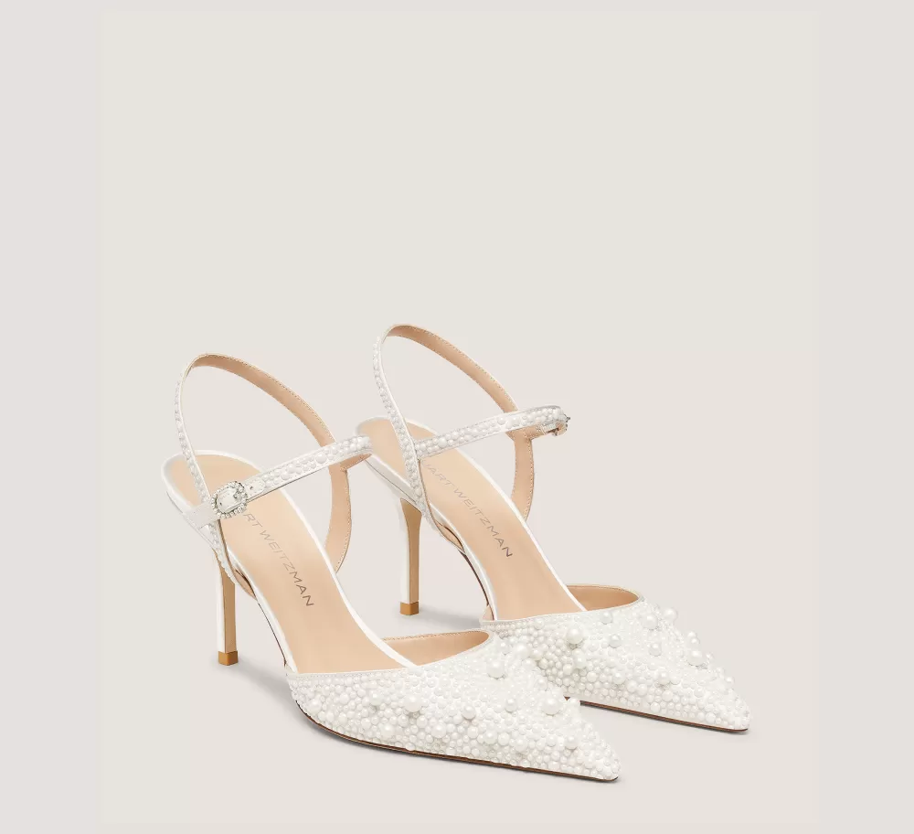 Stuart Weitzman The Bridal Collection | The Occasion Edit-CHANGE LOCATION Satin & Pearls/Cream